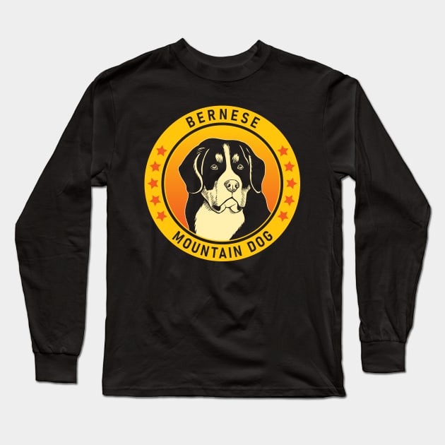 Bernese Mountain Dog Portrait Long Sleeve T-Shirt by millersye